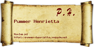 Pummer Henrietta névjegykártya